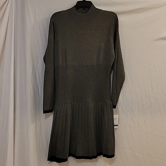 Taylor Heather Grey Mini Sweater Dress - Picture 9 of 11